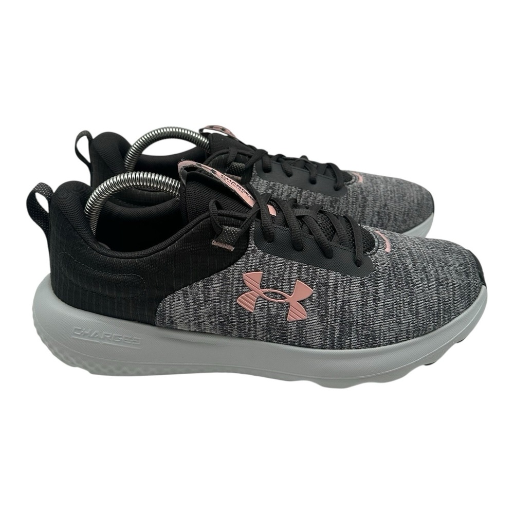 Under Armour Charged Revitalize Shoes Womens Sz 11 Grey Pink Running Sneakers
